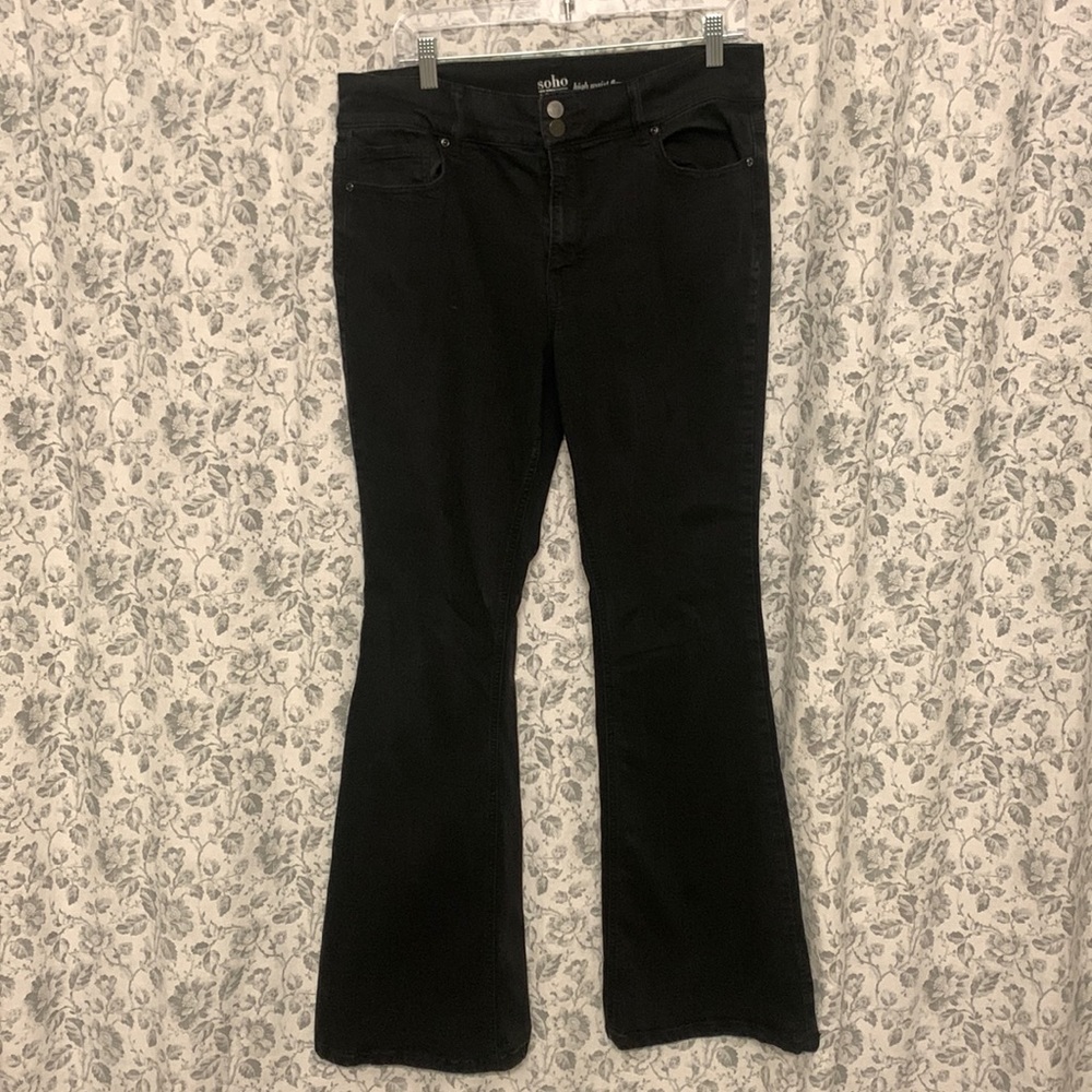 Black High Waist Flare Jeans